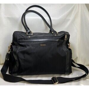 REBECCA MINKOFF Black Nylon Diaper Overnight Bag